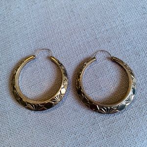 Gorgeous gold stamped hoop earrings
